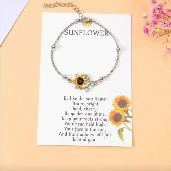 ⚠️Clearance Sunflower Silver Bracelet - Picture 1 of 6
